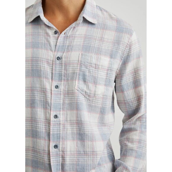 RAILS Shirt Mens XXL White Plaid Button Up Lightweight WYATT Cobalt Flamingo - Picture 1 of 10